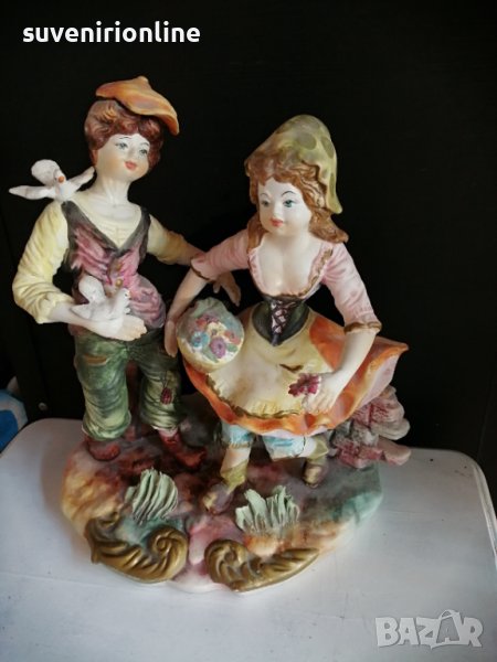 Стара керамична статуетка ръчнорисувана, снимка 1