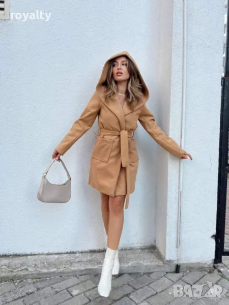 Кафяво дамско палто , снимка 1