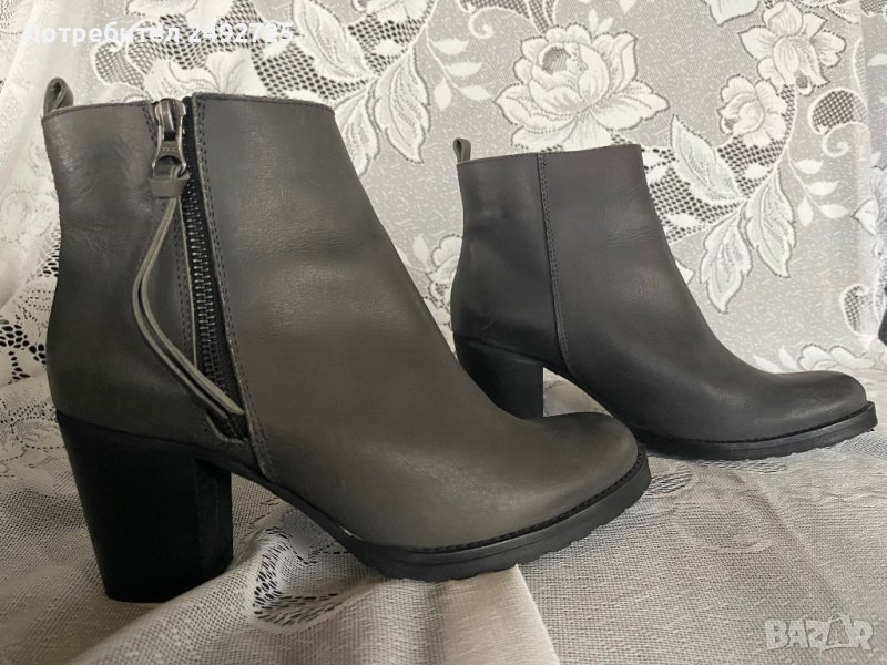 Боти естествена кожа ново сиво, 39 номер, снимка 1