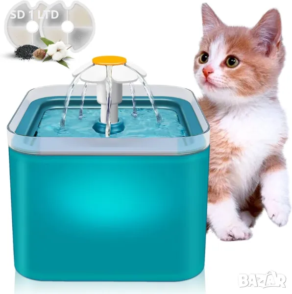 Фонтан за вода за домашни любимци Colorful Pet F2 автоматична поилка за котки животни, снимка 1