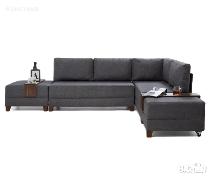 Десен ъглов диван Fly Grey, снимка 1