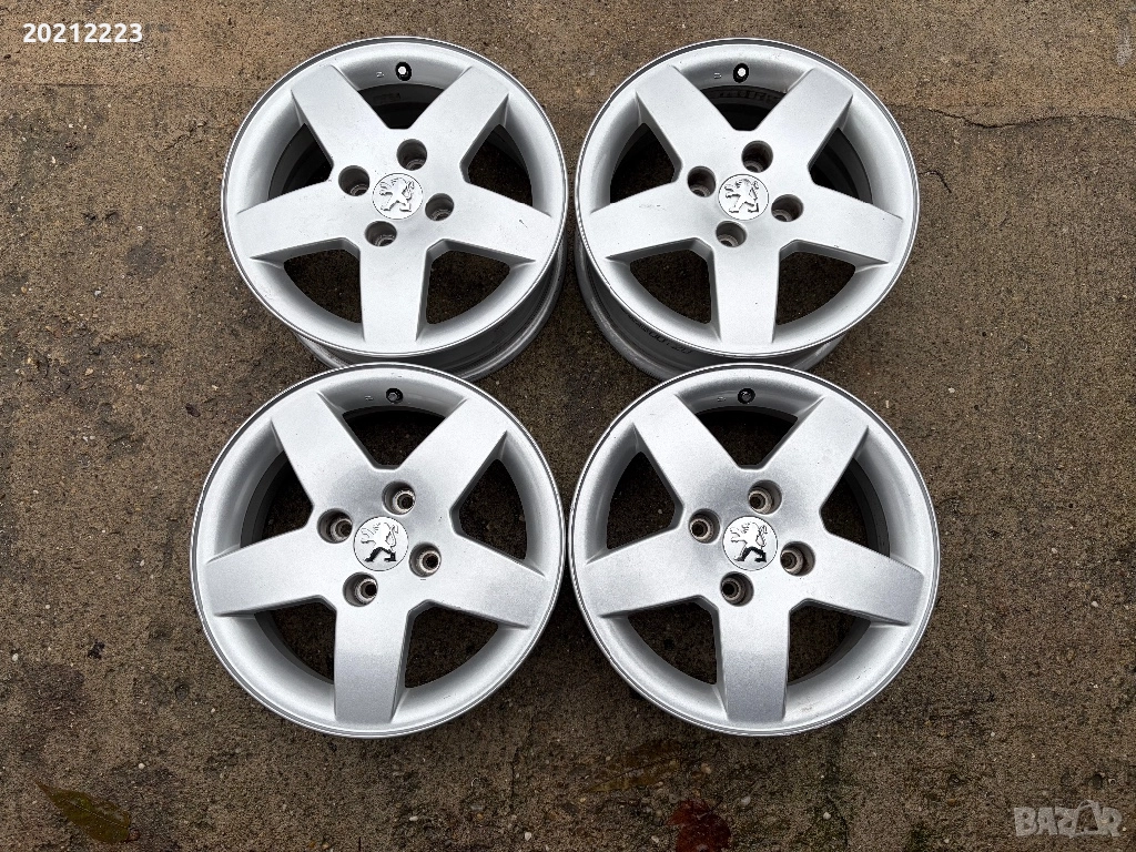 4 броя алуминиеви джанти за Peugeot 207,208,301,1007  15, снимка 1