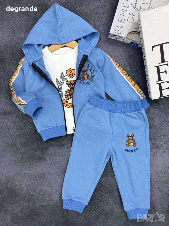 Детски комплект Burberry   3 части   3-6/6-9/9-12/12-18/18-24м  , снимка 1