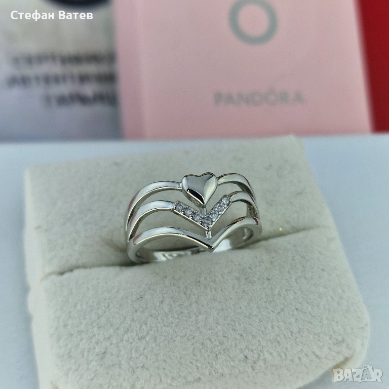 Пръстен „Вълна с кристали“ 💫✨, снимка 1