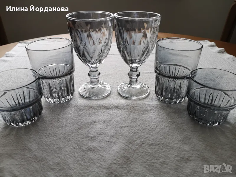 Стъклени чаши - комплект за двама, снимка 1