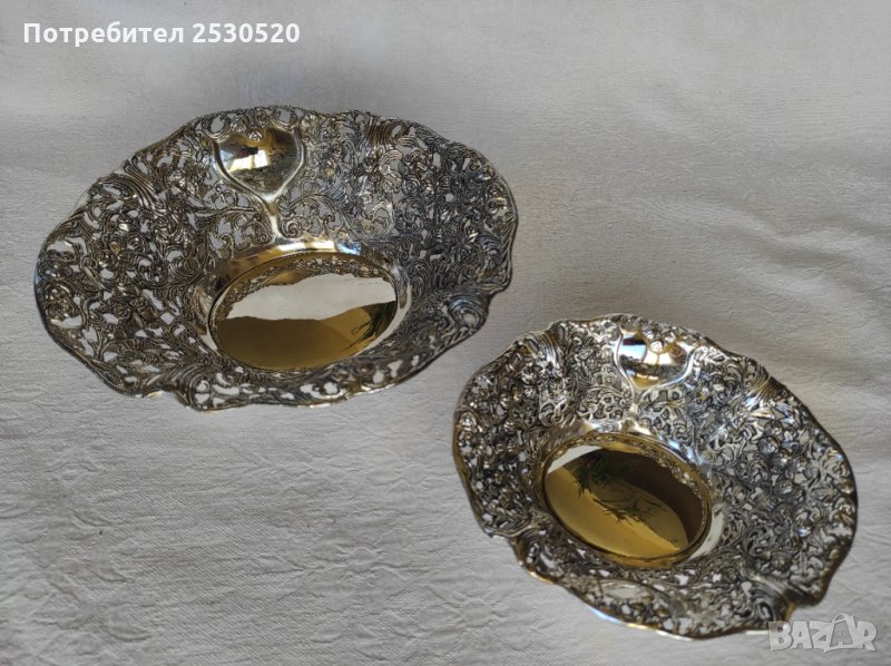 Комплект фруктиери / бонбониери - мелхиор, снимка 1