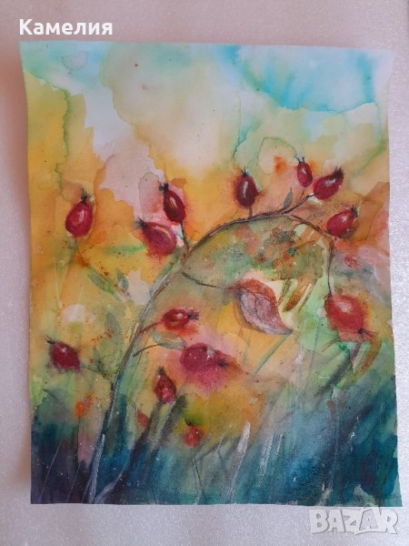 Картина: Шипки - акварел, снимка 1