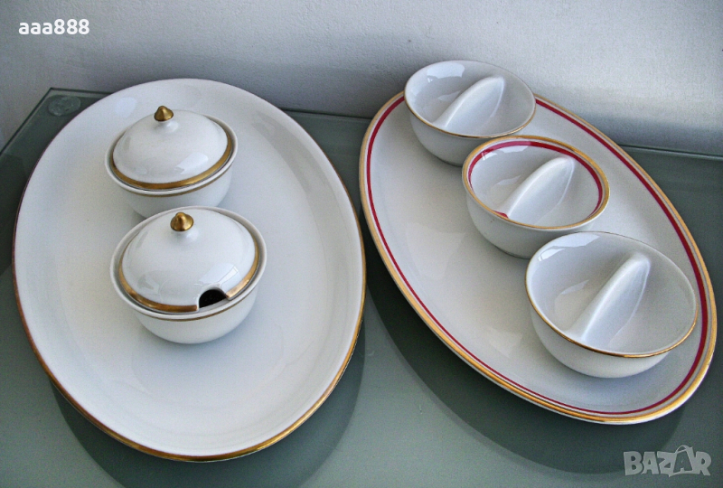 Чинии плато, солници, сосиери порцелан Бохемия, снимка 1
