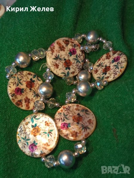 РАЗКОШНО ФЛОРАЛНО ВИНТИДЖ АРТ КОЛИЕ ГЕРДАН ОГЪРЛИЦА ХЕНД МЕЙД КРИСТАЛНО УКРАШЕНИЕ 26565, снимка 1