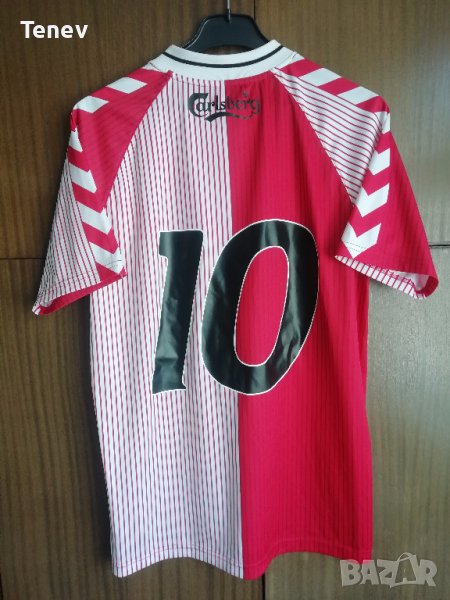 Denmark 1986 #10 Preben Elkjaer Hummel оригинална футболна тениска фланелка Дания размер L, снимка 1