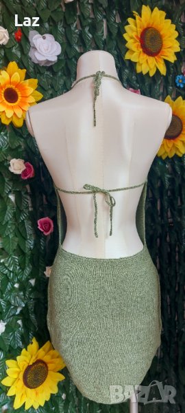 креативна плетена рокля с гол гръб класика, снимка 1