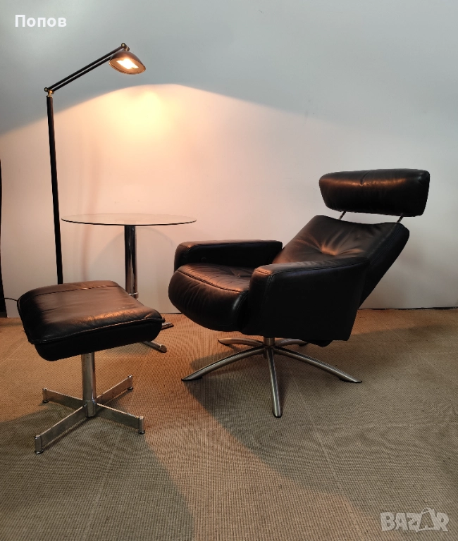 Дизайнерски кожен релакс стол IMG, снимка 1