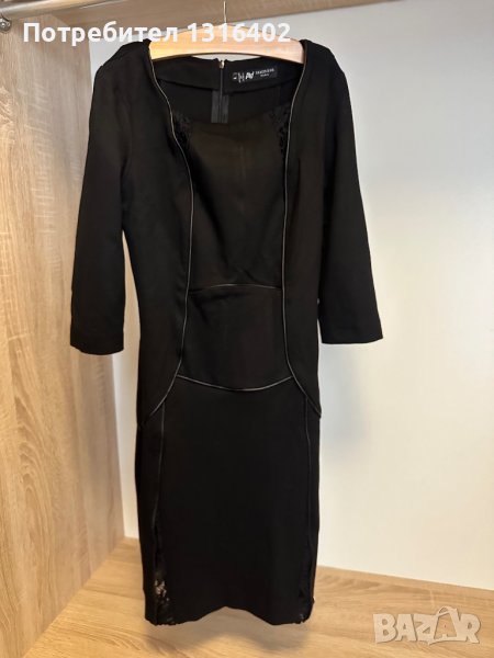 Черна рокля по тялото, размер XS/S, снимка 1