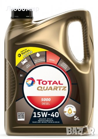 Моторно масло TOTAL QUARTZ 5000 DIESEL 15W40, 5л, снимка 1