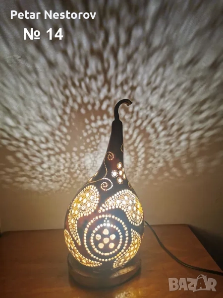 Декоративна лампа от кратуна, снимка 1
