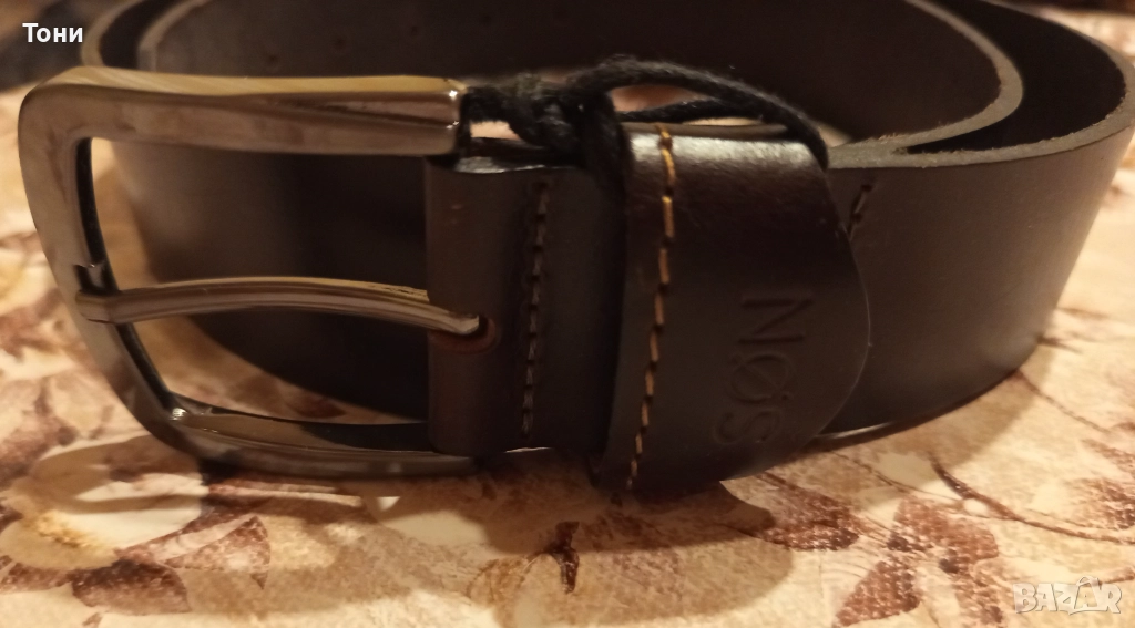SONDAG & SONS Оригинал Нов Мъжки Колан Изцяло от Естествена Кожа с Етикет 120см., снимка 1