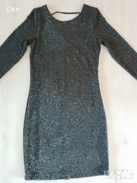 Нова черна блестяща рокля С, снимка 1