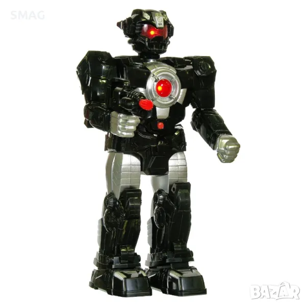 Играчка робот Черна батерия със светлина и звук за движение S_1145750, снимка 1