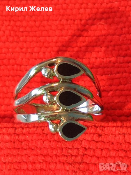 АЖУРЕН ЕМАЙЛИРАН ФЕШЪН СРЕБЪРЕН ПРЪСТЕН СРЕБРО 925 ДИЗАЙНЕРСКО АРТ БИЖУ 38436, снимка 1