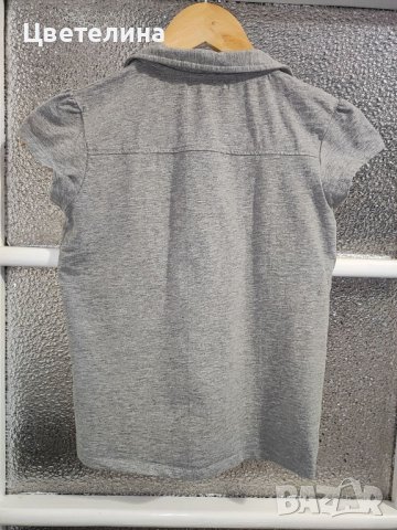Сива тениска с къс ръкав за момичета на dressforless размер 156/158 см. , снимка 3 - Детски тениски и потници - 42654607
