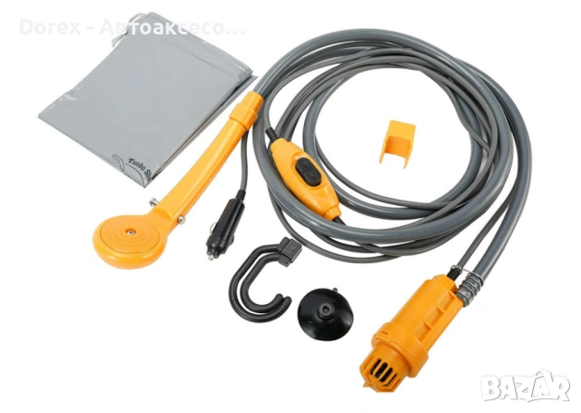 Преносим портативен къмпинг душ с помпа за автомобил 12V, снимка 4 - Аксесоари и консумативи - 53617089