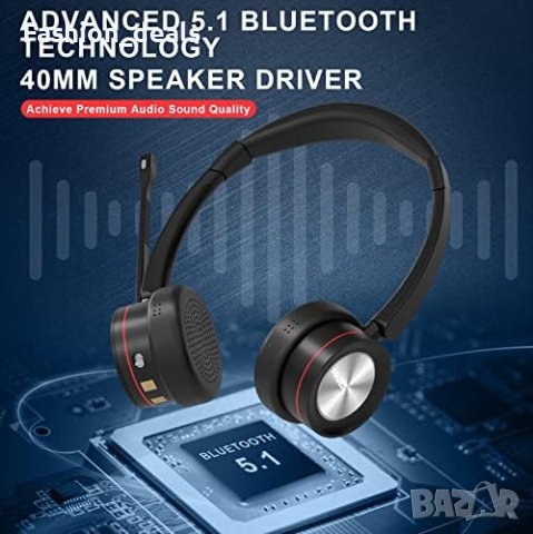 Нови Безжична слушалка с микрофон за компютър, 5.2 Bluetooth с микрофон , снимка 2 - Слушалки и портативни колонки - 41573780