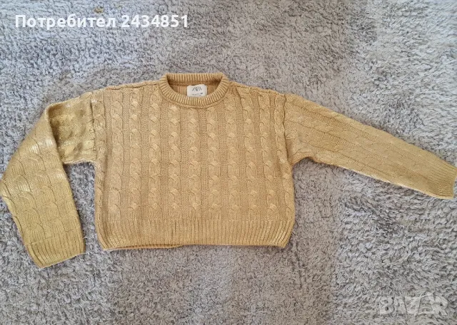 Златен пуловер ZARA, снимка 2 - Детски пуловери и жилетки - 50277648