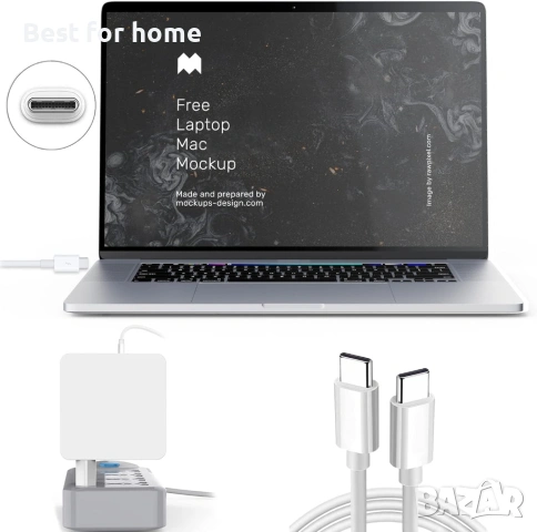 96W USB C зарядно за MacBook Pro/Air, iPad Pro, iPhone, Samsung, снимка 6 - USB кабели - 53357826