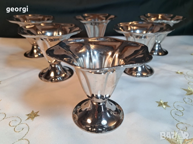 луксозни италиански чаши за десерт / сладолед от неръждаема стомана ILSA INOX 18/10 29/4, снимка 2 - Чаши - 52443833