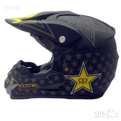 Кросова каска ROCKSTAR, Full Face, DOT, Размер: S/M - Вело, Мото, ATB, снимка 6 - Аксесоари за велосипеди - 52137315