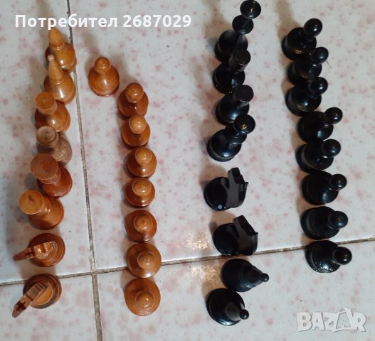 7 см цар. стари фигури за шах 32 броя, дърво, снимка 5 - Шах и табла - 34369387