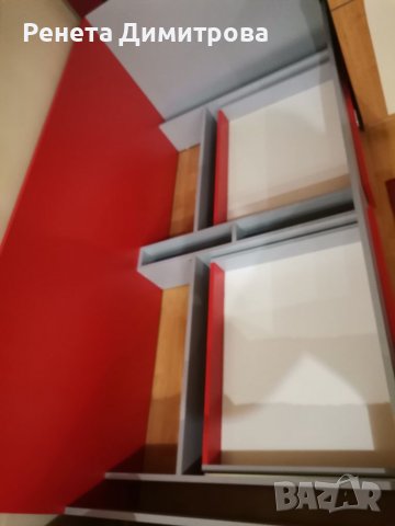 Детско/юношеско легло в цвят червено и сиво , снимка 3 - Мебели за детската стая - 38937176