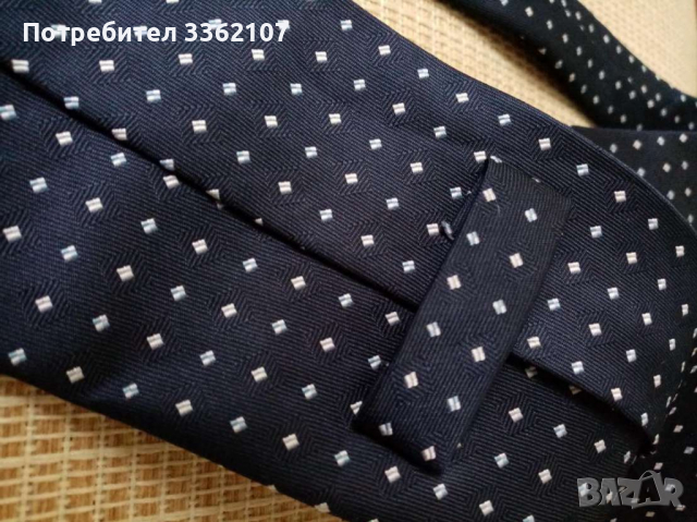 тъмно синя мъжка копринена вратовръзка, снимка 6 - Други - 36485805