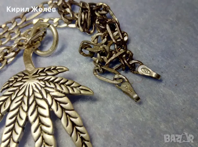 ФЛОРАЛЕН СРЕБЪРЕН МЕДАЛЬОН със СРЕБЪРЕН ЛАНЕЦ СРЕБРО 925 ITALY КАРТИЕ ПЛЕТКА 25760, снимка 6 - Колиета, медальони, синджири - 50354689