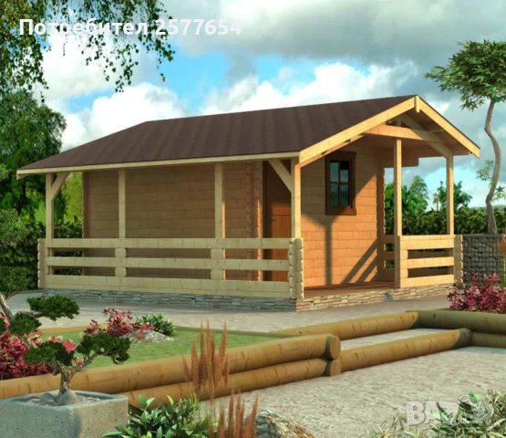 Сглобяеми дървени преместваеми къщи масив 26м2 - дървени бунгала масив