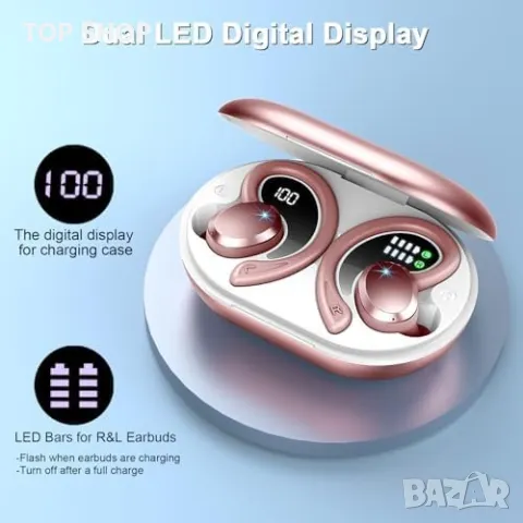 Нови Безжични Слушалки Bluetooth 5.3, 48ч Водоустойчиви, HD Микрофон, снимка 6 - Bluetooth слушалки - 49444639