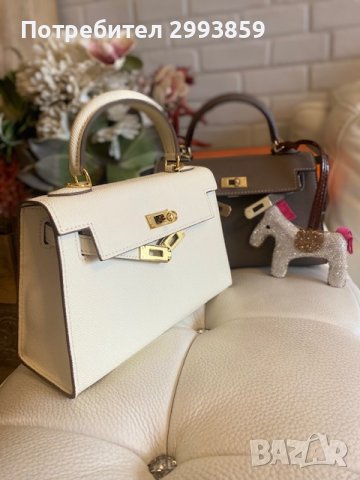 Чанта Кели*ЕРМЕС 22см*Hermes Kelly Mini*Epsom Leather Gold Hardware, снимка 16 - Чанти - 40729983