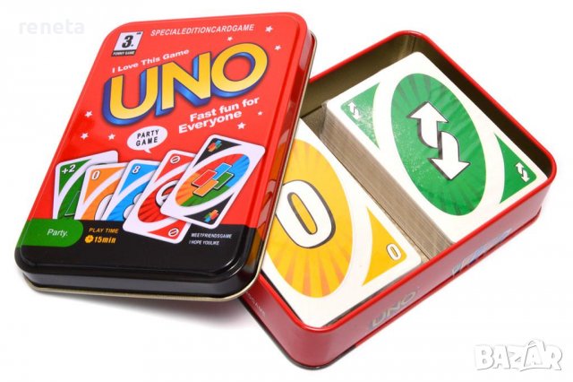 Карти Uno,  Уно, За игра, Метална кутия, снимка 2 - Игри и пъзели - 40073800