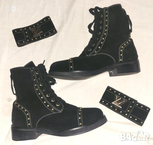 LOUIS VUITTON  боти естествена кожа 37-37,5, снимка 2 - Дамски боти - 53426639