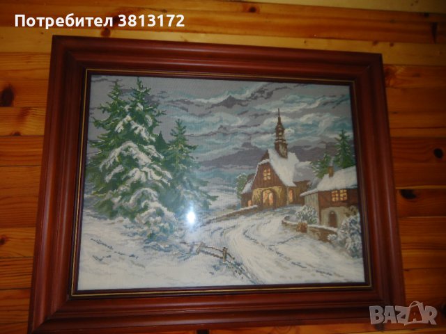 Гоблен Горски параклис през зимата, снимка 2 - Гоблени - 41907799