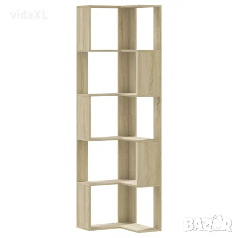 vidaXL Ъглова етажерка 5 рафта сонома дъб 50x50x179 см инженерно дърво