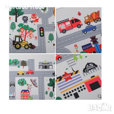 Детски килим Mercado Trade, За детска стая, Правоъгълен, Сив, снимка 2 - Мебели за детската стая - 41931259