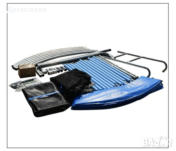 Ултра здрав портативен батут със защитна мрежа батут с размер 2,44 м. в диаметър + стълбичка, снимка 5 - Други - 53556798