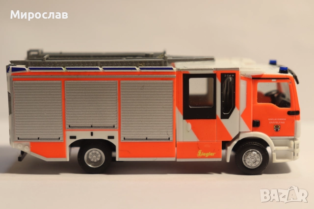 HERPA 1:87 H0 MAN ПОЖАРНА КАМИОН МОДЕЛ КОЛИЧКА, снимка 5 - Колекции - 52931324