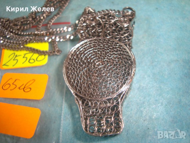 ПОСРЕБРЕН БУХАЛ ФИЛИГРАНЕН със ЗДРАВО СИНДЖИРЧЕ ФИГУРАЛЕН АРТ ДЕКО МЕДАЛЬОН БЛАГОРОДНА СТОМАНА 25560, снимка 9 - Колиета, медальони, синджири - 35679503