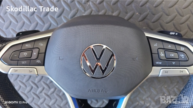 Оригинален кожен волан за VW GTI/GTX/GTE/R-Line с подгрев, снимка 2 - Части - 52522637