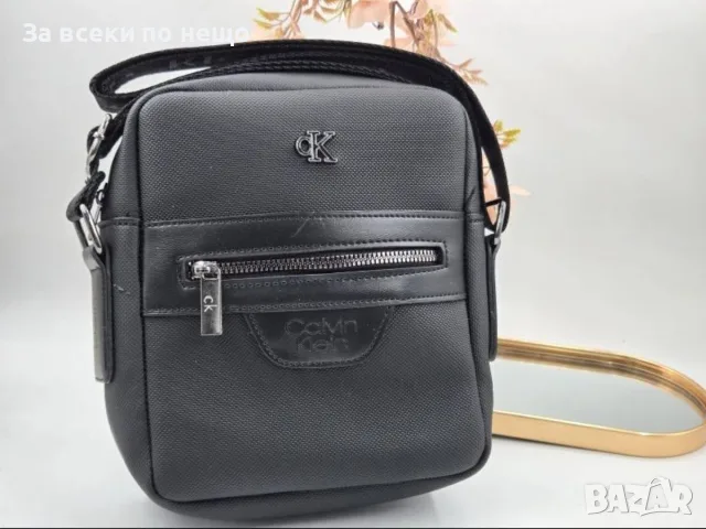 Calvin Klein Мъжка Черна Чанта С Дълга Дръжка За През Рамо Код V6