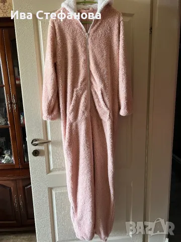 Домашен  ромпър гащеризон бебешко розов полар