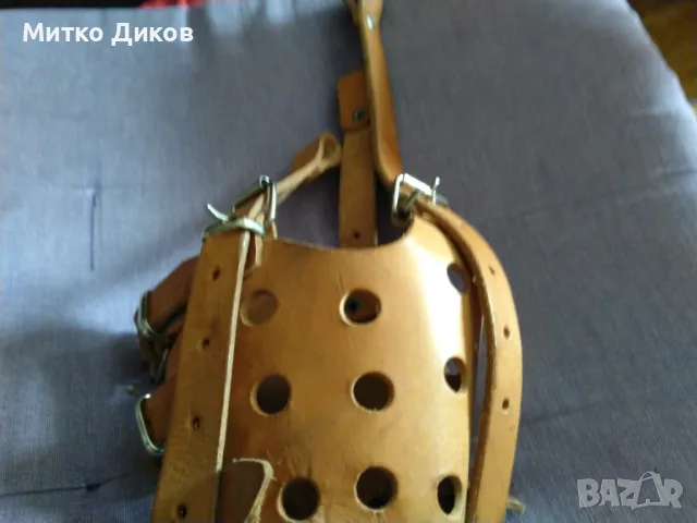 Намордник за Куче нов дебела Естествена кожа Кафяв Средни породи Регулируем-тройно закопчаване, снимка 4 - За кучета - 48756194