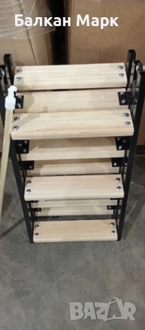 Сгъваема таванска стълба – дърво и метал, почти нова (мострена), снимка 2 - Други стоки за дома - 52389691